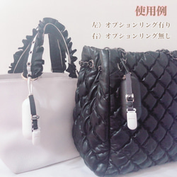 マルチクリップ & 携帯ゴミ袋ケース 携帯ゴミ袋ホルダー Black♡カメリア♡ 3枚目の画像