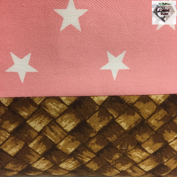 ラスト1‼️再販★ランチバッグ  保冷  保温    星×カゴ柄  ピンク 3枚目の画像