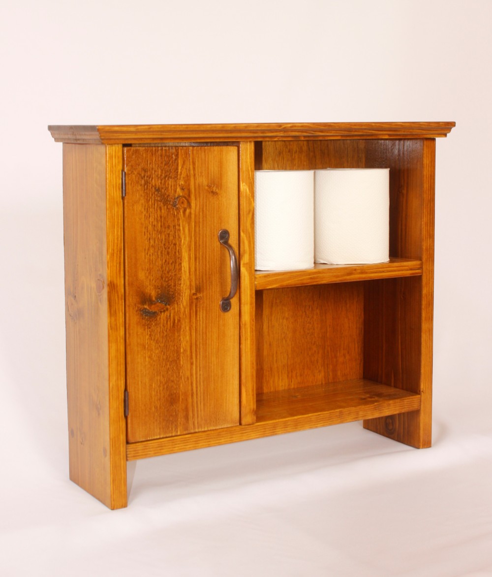 飴色艶感とアンティーク風加工がオシャレなトイレ収納