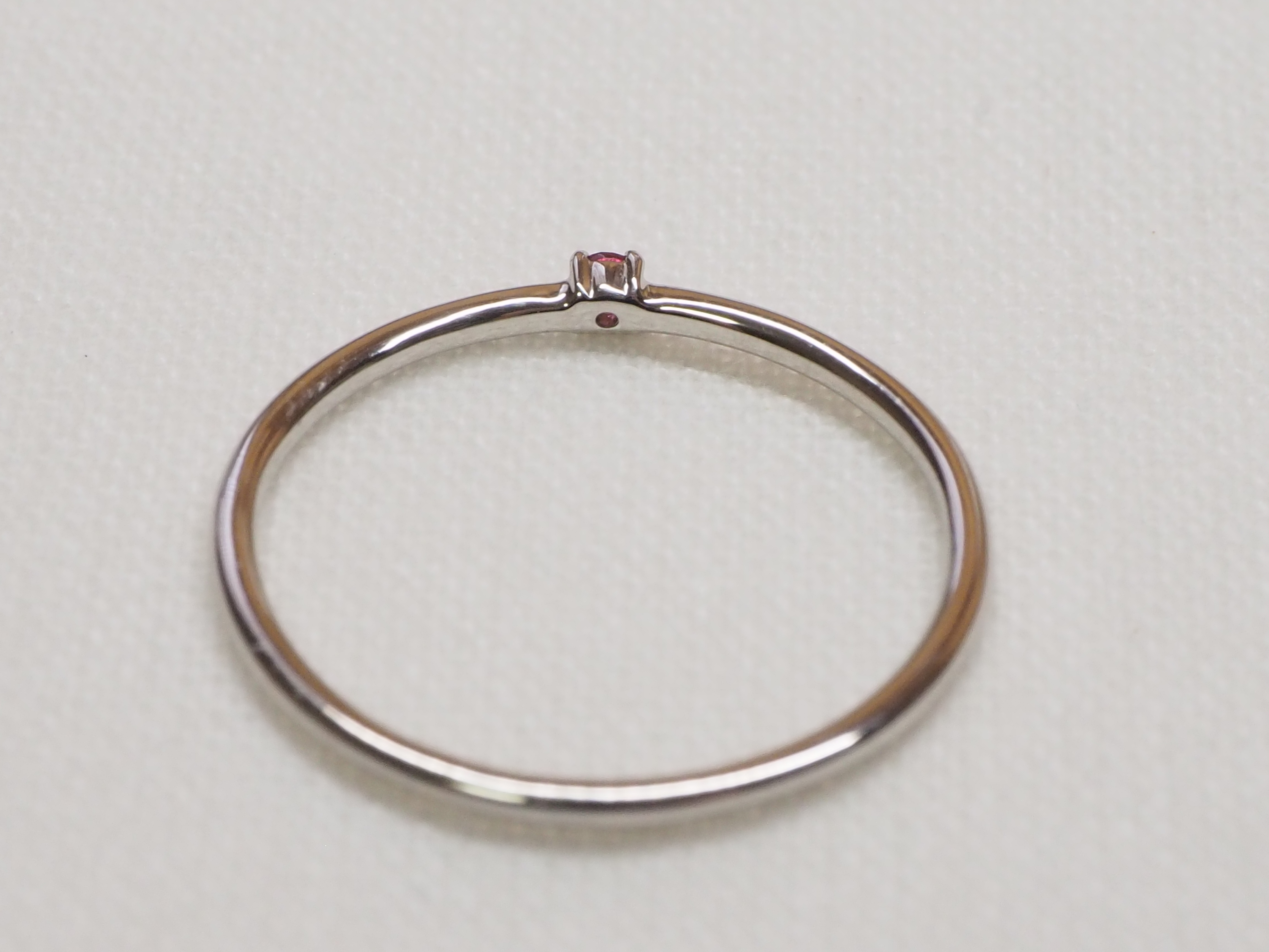 【選べる誕生石】  細いプラチナリング　 細いリング　天然石　 シンプルリング