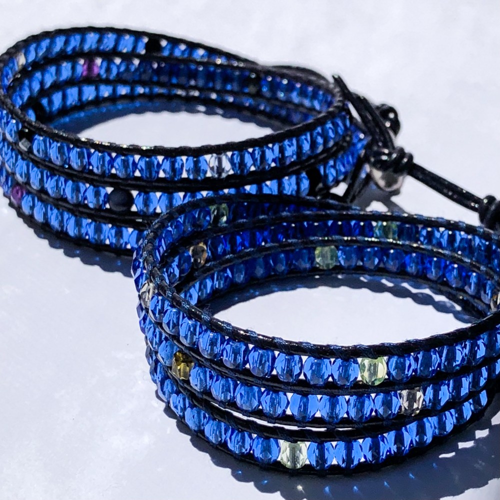 明るめサファイアのラップブレスレット