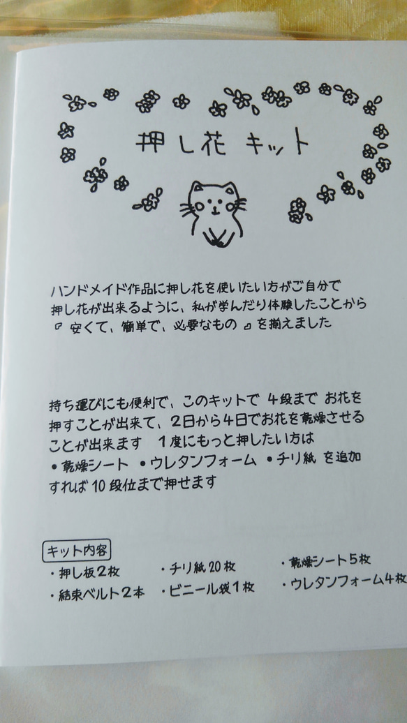 簡単押し花キット（乾燥シート5枚→10枚に増量中！！） 2枚目の画像