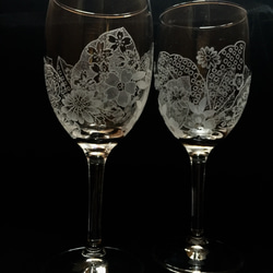 和柄 ペア・ワイングラス 2枚目の画像