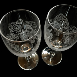 和柄 ペア・ワイングラス 3枚目の画像