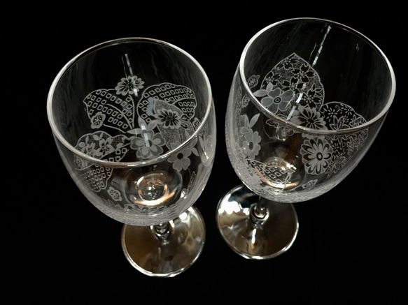 和柄 ペア・ワイングラス 3枚目の画像