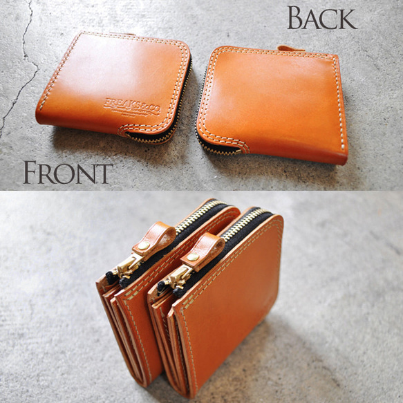 送料無料【栃木レザー】２つ折り紙幣がそのまま！スクエア・ポケットウォレット 4枚目の画像