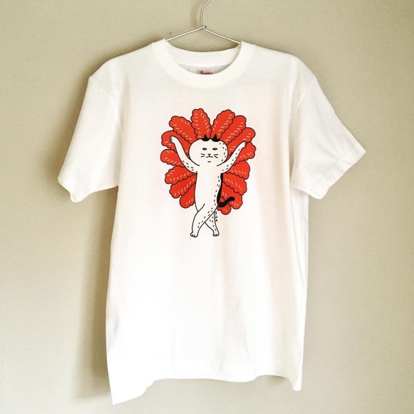 Tシャツ　「サンバを踊るねこ」　猫　ティーシャツ 1枚目の画像