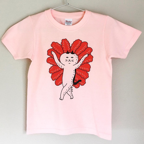 Tシャツ　「サンバを踊るねこ」　猫　ティーシャツ 2枚目の画像