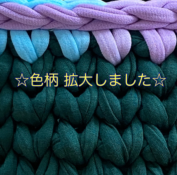 猫ベッド☆猫カゴ Tシャツヤーンで手編み 犬カゴ☆ペットベッド【Mサイズ】NO,158 4枚目の画像