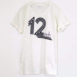 12インチレコードTシャツ【ホワイト】 ユニセックス 半袖クルーネックTシャツ 2枚目の画像