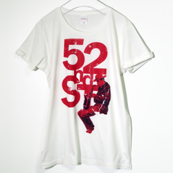 文字とサックスがカッコいいTシャツ【ホワイト】 ユニセックス 半袖クルーネックTシャツ 2枚目の画像