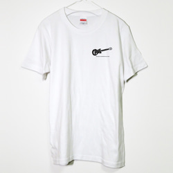 期間限定特価！シンプルなギターロゴ【ホワイト】ユニセックス  クルーネック半袖Tシャツ 2枚目の画像