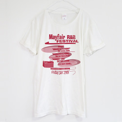 60sロックのイベントフライヤー系Tシャツ【ホワイト】 ユニセックス 半袖クルーネックTシャツ 2枚目の画像