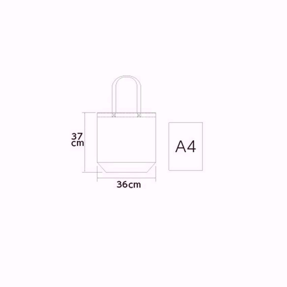 アコーディオンをデザインしたトートバッグ【ナチュラル】A4もラクラク入る 4枚目の画像