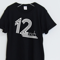 12インチレコードTシャツ【ブラック】 ユニセックス 半袖クルーネックTシャツ 1枚目の画像