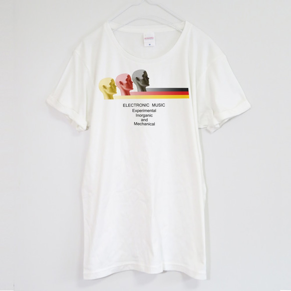 ドイツでテクノなTシャツ【ホワイト】ユニセックス ケイブマン オリジナル クルーネックTシャツ 2枚目の画像
