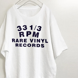 レアなレコードが大好きな方必見　ビッグTシャツ 【ホワイト】 フロントプリント　クルーネック　レディース専用 1枚目の画像