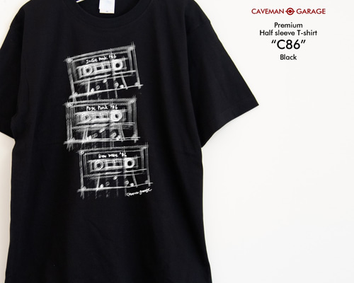 アートなカセットテープTシャツ プレミアム仕様【ブラック】やや厚め
