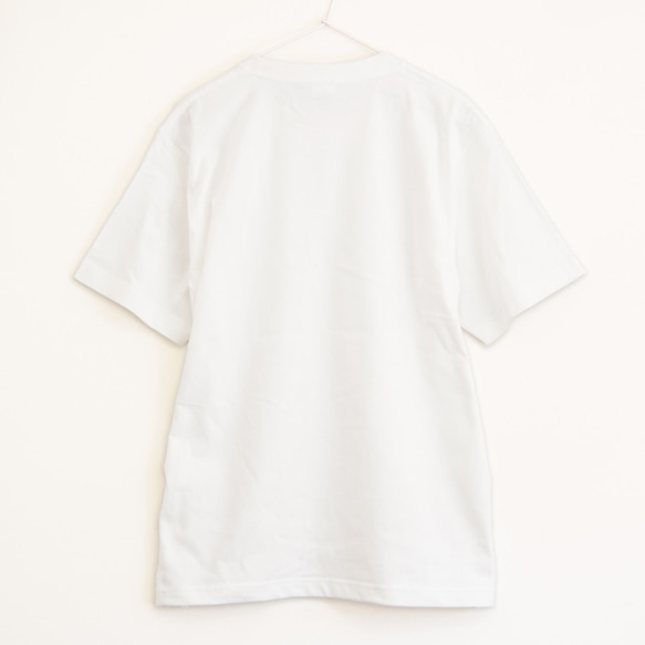 アコーディオンTシャツ   プレミアム仕様【ホワイト】やや厚め生地のハイグレード半袖クルーネック 3枚目の画像