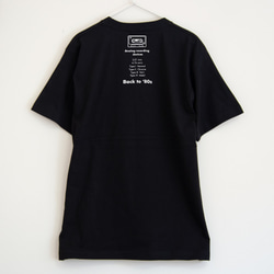 バックプリントがカッコいいカセットテープＴシャツ  プレミアム仕様【ブラック】やや厚め生地のハイグレード半袖クルーネック 3枚目の画像