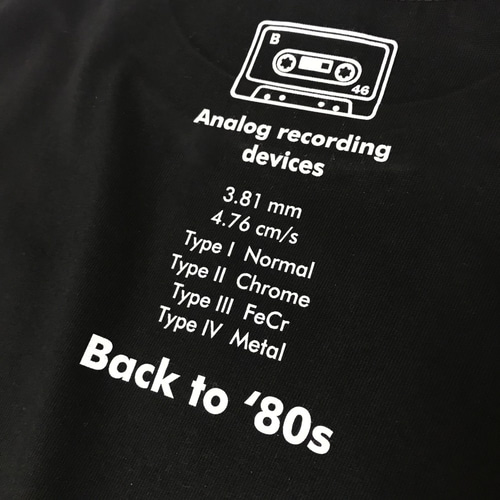 バックプリントがカッコいいカセットテープTシャツ プレミアム仕様