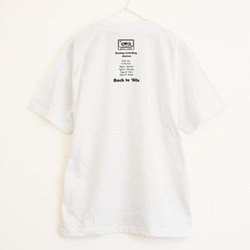 バックプリントがカッコいいカセットテープＴシャツ  プレミアム仕様【ホワイト】やや厚め生地のハイグレード半袖クルーネック 3枚目の画像