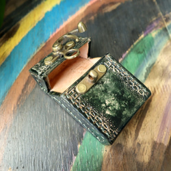 レザーシガレットケース（アンティーク風・ブラックオリーブ） 3枚目の画像