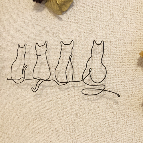 ワイヤークラフト ねこ 猫 立体・オブジェ nao 通販 11280364｜Creema