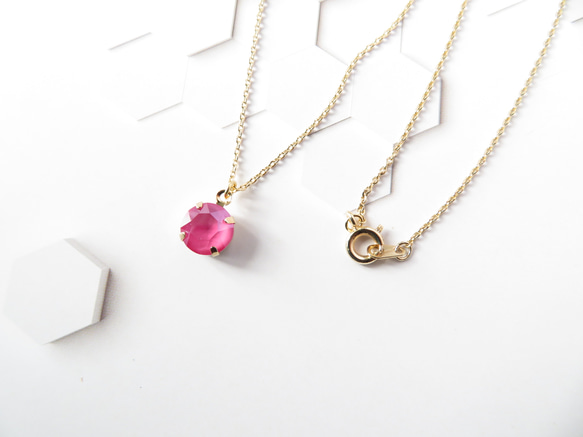 クリスタルネックレス ピオニーピンク〈SWAROVSKI〉 ネックレス