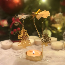 お好きな香りのソイアロマティーライトキャンドル＆くるくる回転クリスマスツリーカルーセルティーライトキャンドルホルダー 2枚目の画像