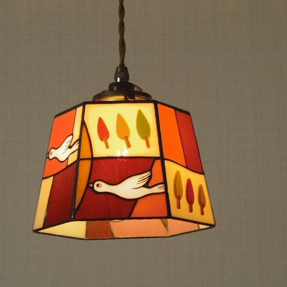 ランプ 47「旅する鳥7」（受注製作品です）＋ペンダント灯具 1枚目の画像