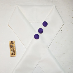 くるみボタン半衿用くるみボタン単品　ハロウィン！紫オーガンジー 4枚目の画像