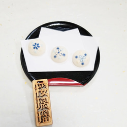 くるみボタン半衿用くるみボタン単品　雪の結晶の小花刺繍 2枚目の画像