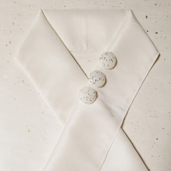 くるみボタン半衿用くるみボタン単品　オーガンジーストーン(白) 3枚目の画像