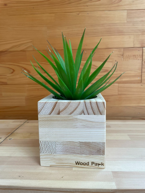 wood cube 　木製　鉢カバー　観葉植物　　ガーデニング 3枚目の画像