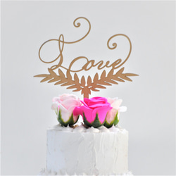 ”Love” 　無塗装  ケーキトッパー「LOVE」  結婚式  ケーキ 1枚目の画像