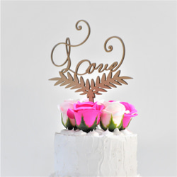 ”Love” 　無塗装  ケーキトッパー「LOVE」  結婚式  ケーキ 2枚目の画像