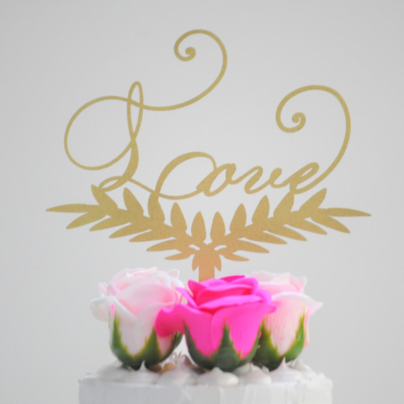 ”Love” 　無塗装  ケーキトッパー「LOVE」  結婚式  ケーキ 4枚目の画像