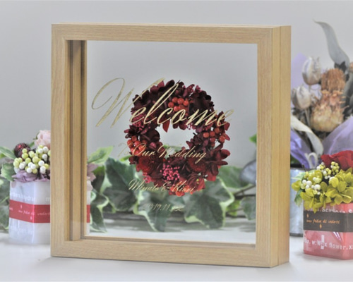 結婚式 アクリルウェルカムボード プリザーブドフラワーリース その他