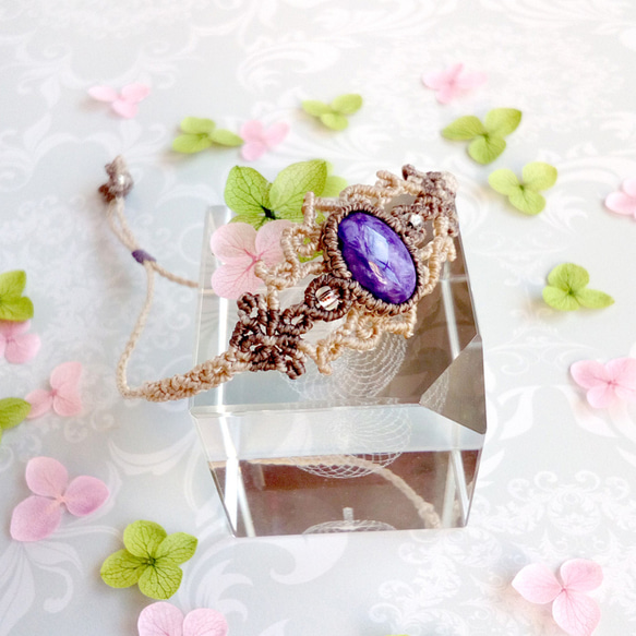 ★チャロアイト 13.5ミリ珠 ブレスレット①(SA+) ☆チャロアイト 13.5ミリ珠 ブレスレット①(SA+) 【公式通販】