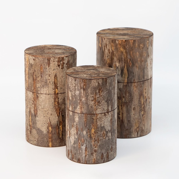 桜皮を使った秋田の伝統工芸品「樺細工」　CANISTER/150 「YATSU」 YATSU