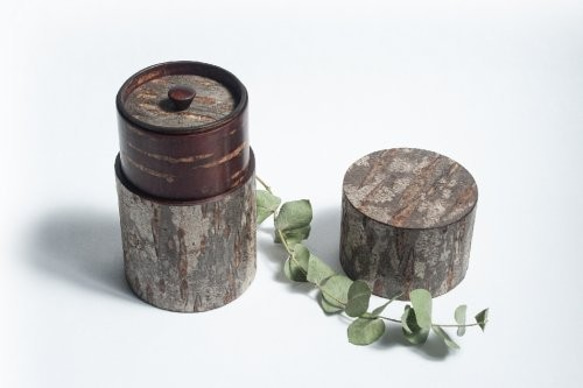 桜皮を使った秋田の伝統工芸品「樺細工」　CANISTER/150 「YATSU」 9枚目の画像