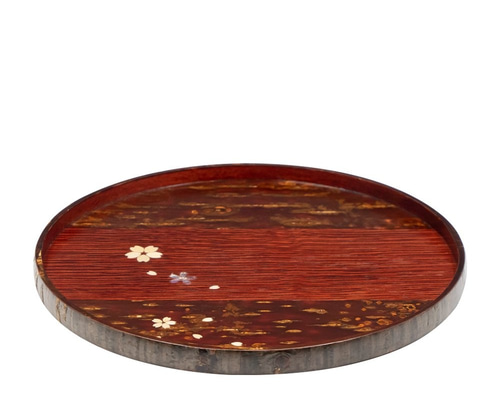 お盆 伝統工芸品 桜皮細工 丸盆 お盆 桜樺細工 トレー 伝統工芸