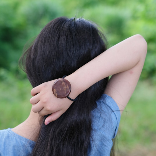 桜皮を使った秋田の伝統工芸品「樺細工」 髪留め ヘアゴム yatuyanagi