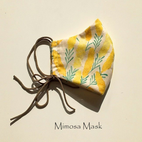 ミモザ・リネンのナチュラルな春マスク 6枚目の画像