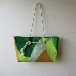 帯バッグ　緑の風　Obi Bag: Green Wind 2枚目の画像