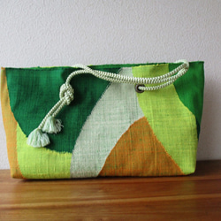 帯バッグ　緑の風　Obi Bag: Green Wind 4枚目の画像