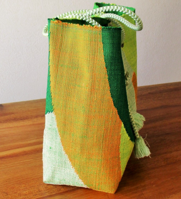 帯バッグ　緑の風　Obi Bag: Green Wind 3枚目の画像