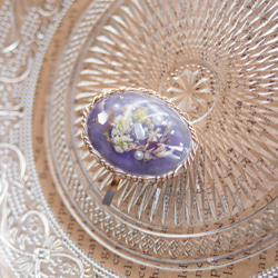 青紫のかすみ草の花束　ポニーフック オーバル 4枚目の画像