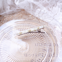 【SALE】白いノースポールとかすみ草のボタニカルヘアクリップ02 5枚目の画像